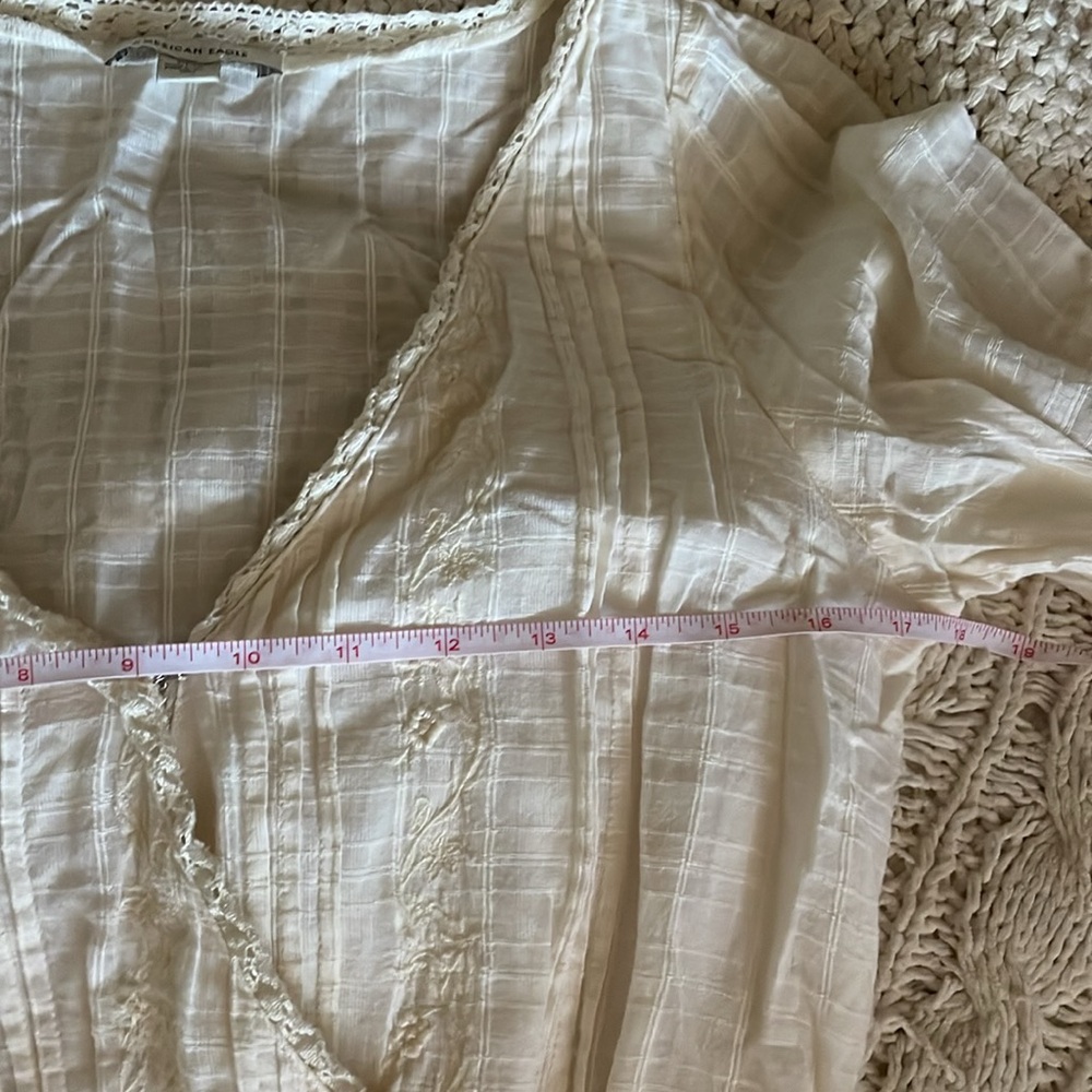 American Eagle Outfitters Cream Long Sleeve Mini Dress - Picture 5 of 8